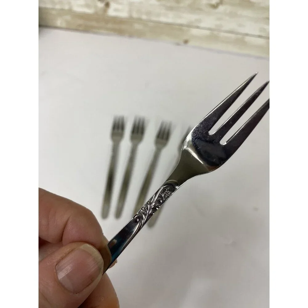 VTG Wellingware Stainless Japan Lot 5 Cocktail Seafood Forks Silverware Flatware